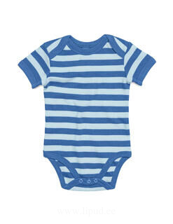 Baby Striped Short Sleeve Bodysuit 5. picture
