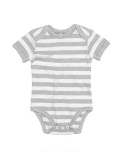 Baby Striped Short Sleeve Bodysuit 4. picture